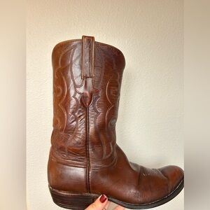 Lucchese Classics Chocolate Oil Calf Leather Cowboy Western Boots Sz 11 D